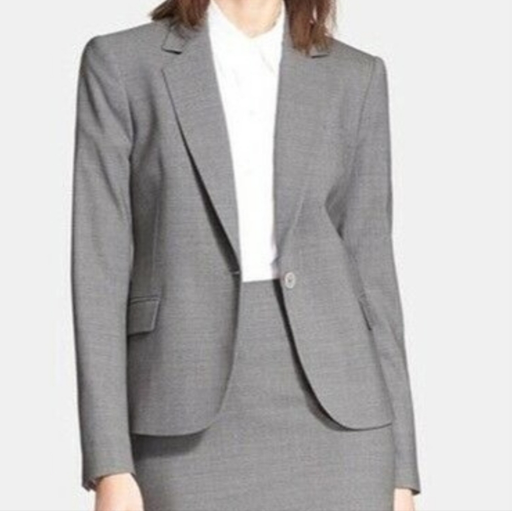 Theory Gray Women's Single-Button Blazer